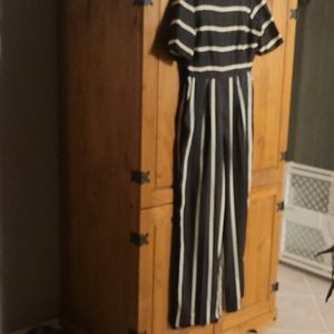 Black and white jump suit